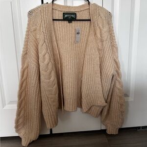 american eagle cream knit cardigan
